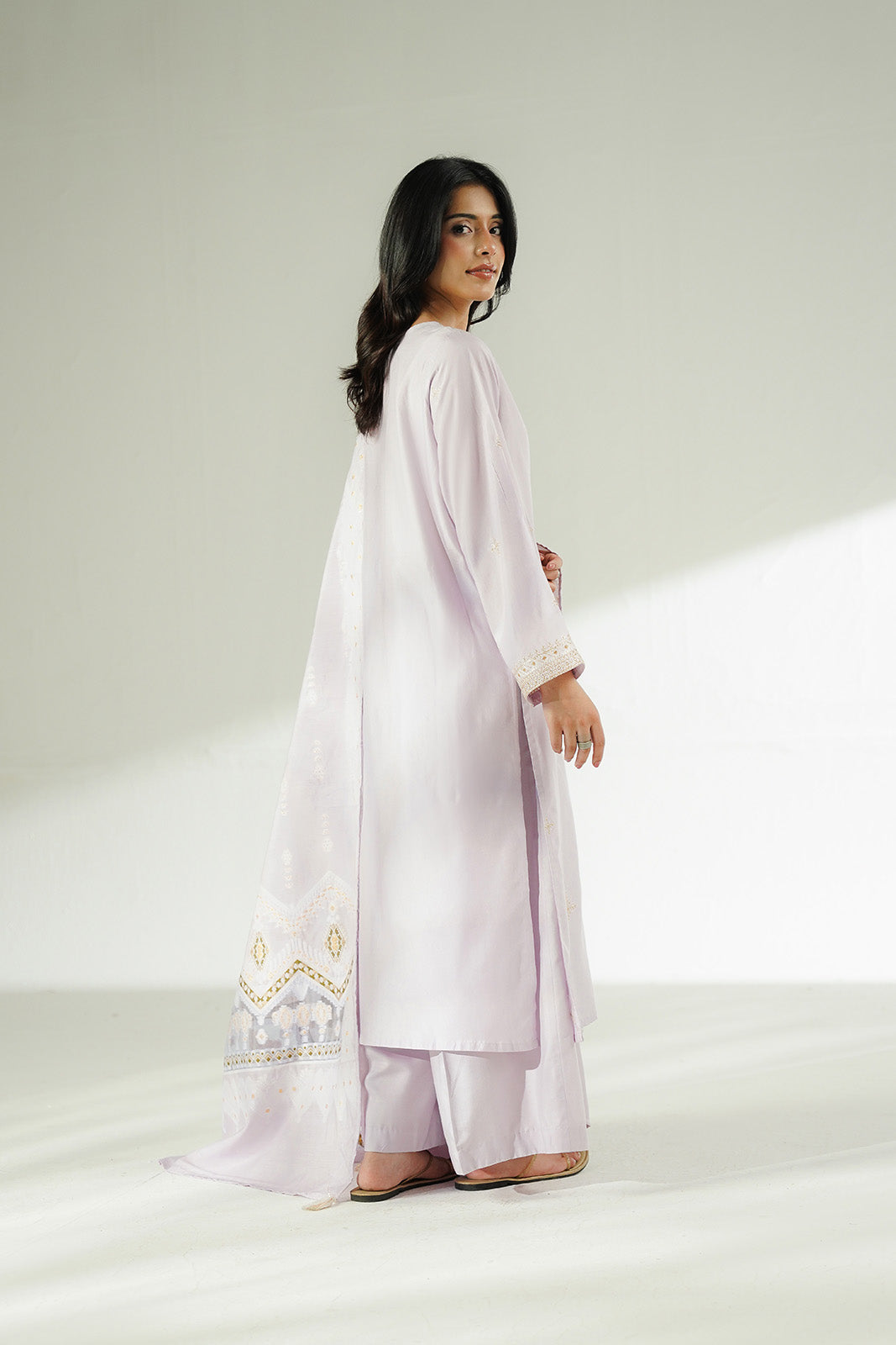 3 Piece Cotton Silk Staple Embroidered (CS0626)