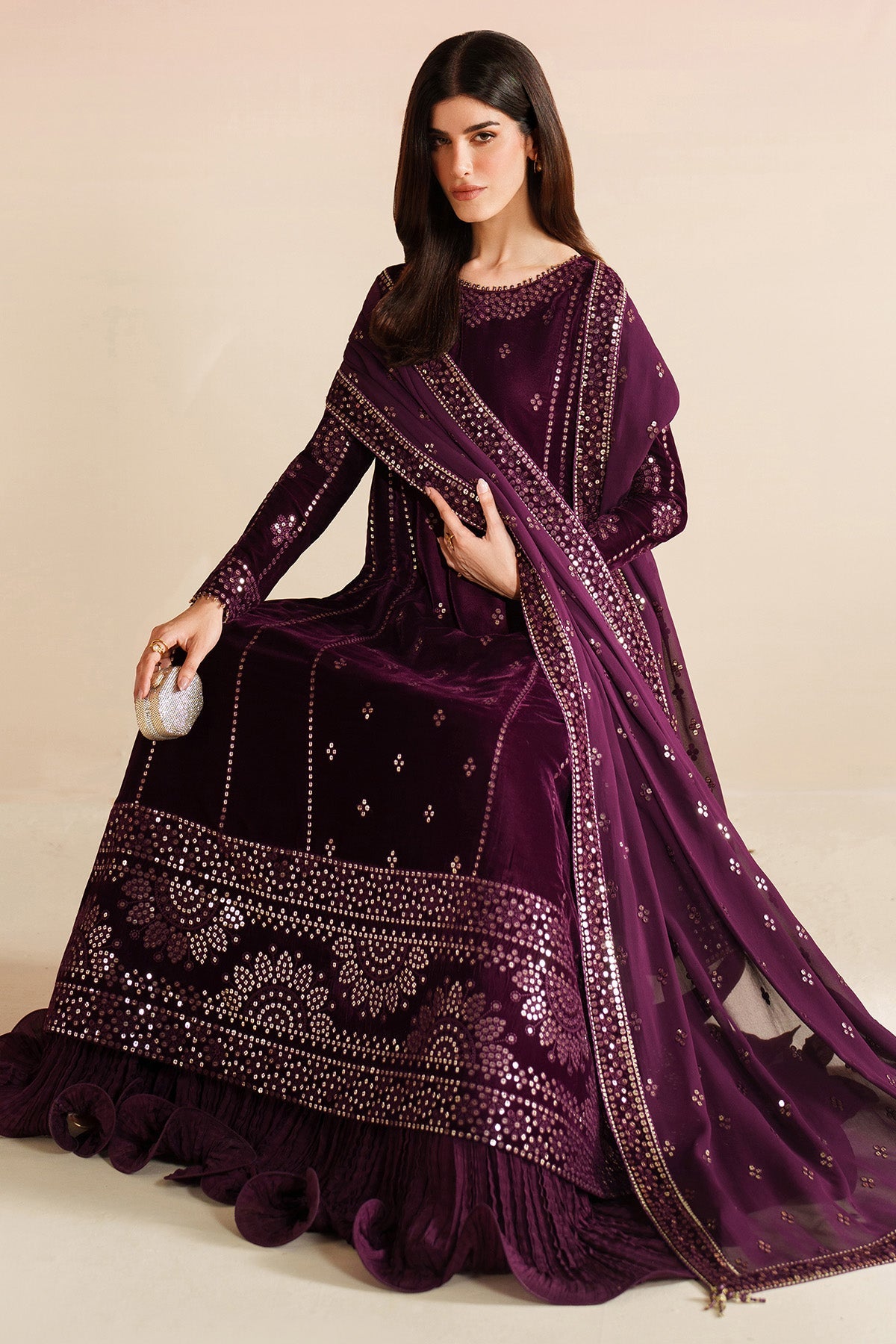 Embroidered Velvet Formal VVF25-D01