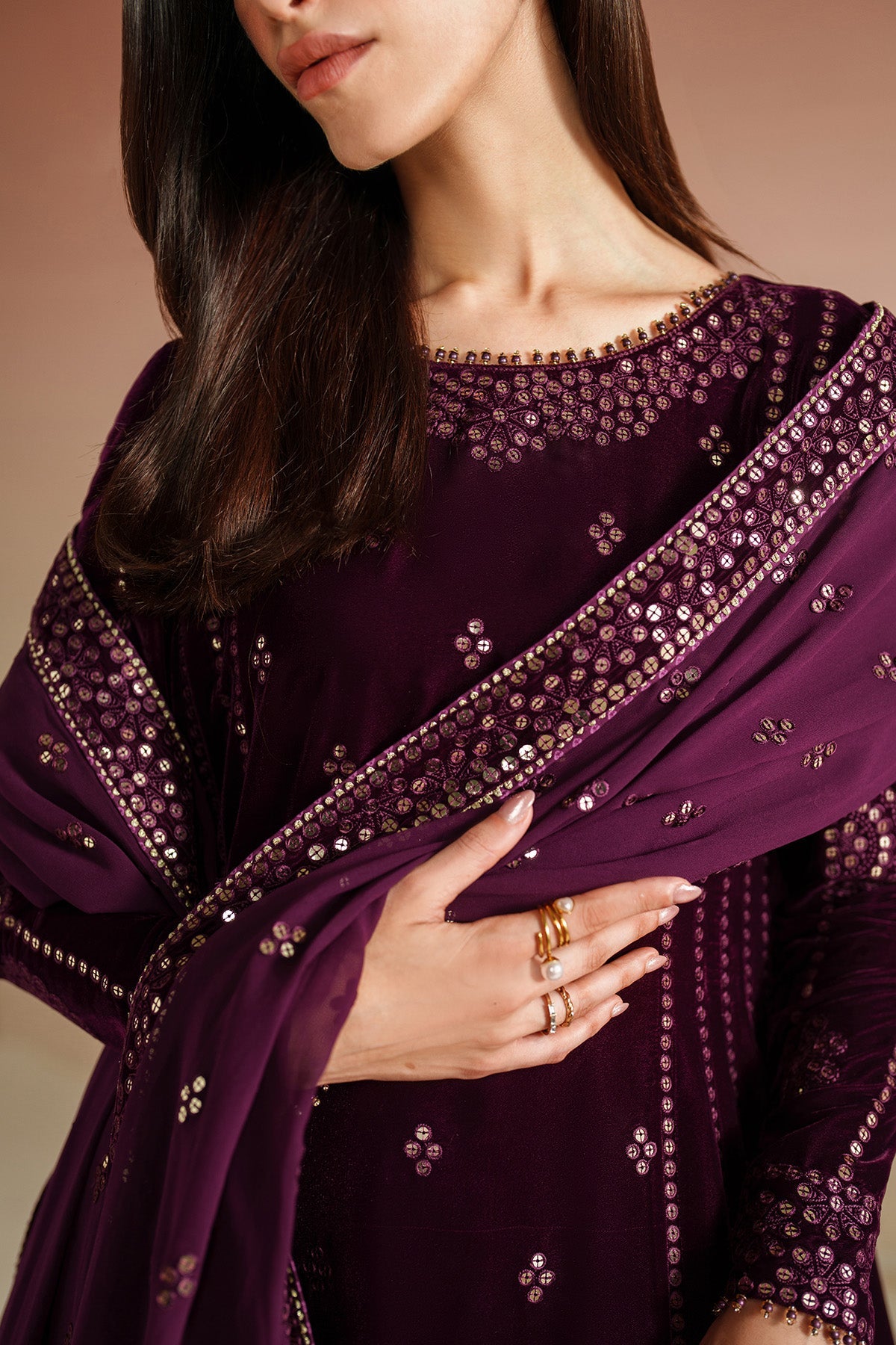 Embroidered Velvet Formal VVF25-D01