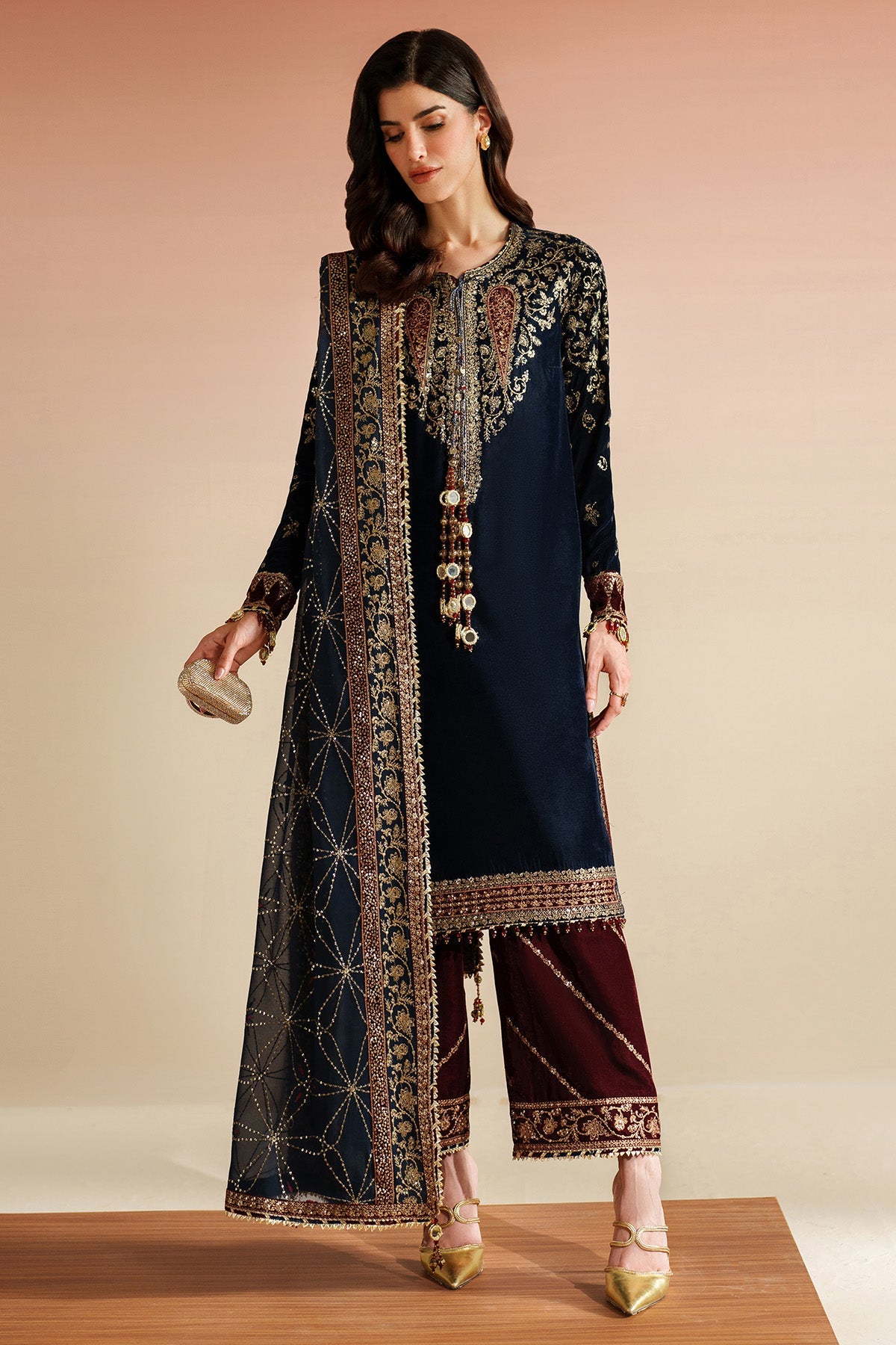 Embroidered Velvet Formal VVF25-D07