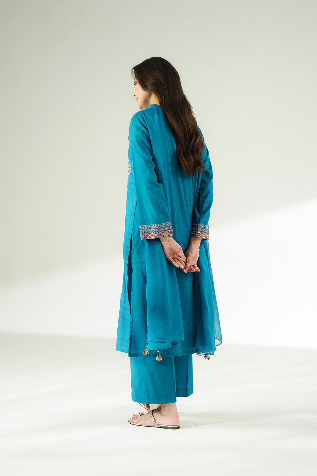 3 Piece Cotton Jacquard Embroidered Suit (CS0646)