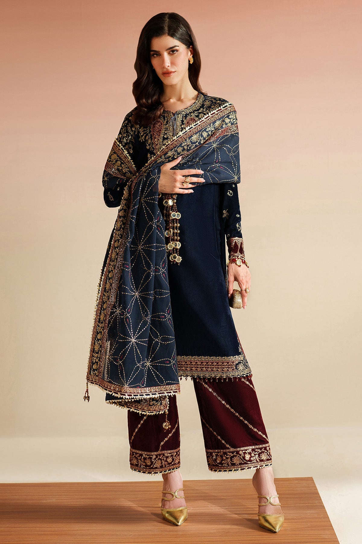 Embroidered Velvet Formal VVF D-7