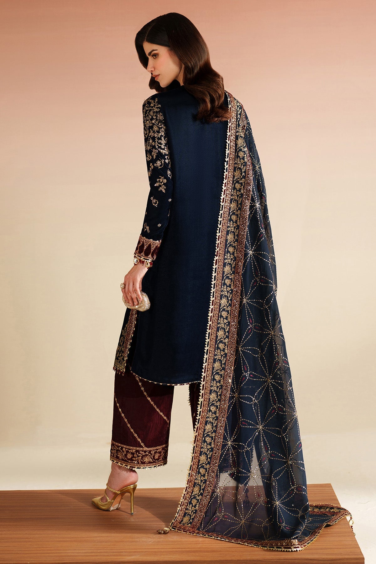 Embroidered Velvet Formal VVF25-D07
