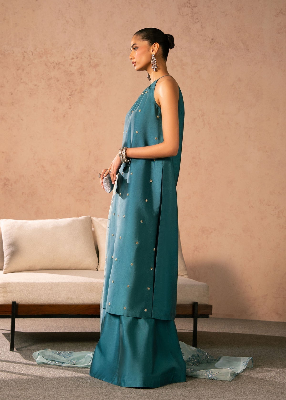 Zenia Style — Mairaz Teal Blue Three-Piece Suit
