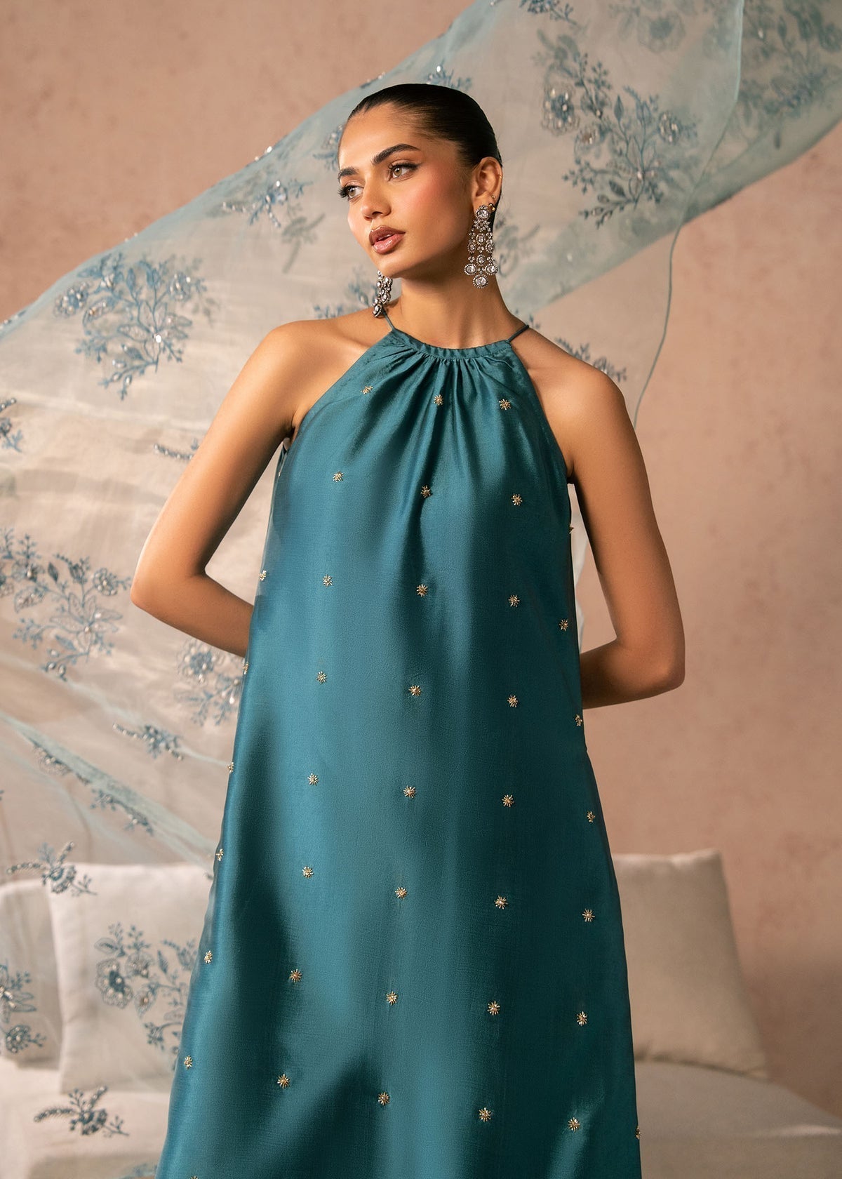 Zenia Style — Mairaz Teal Blue Three-Piece Suit