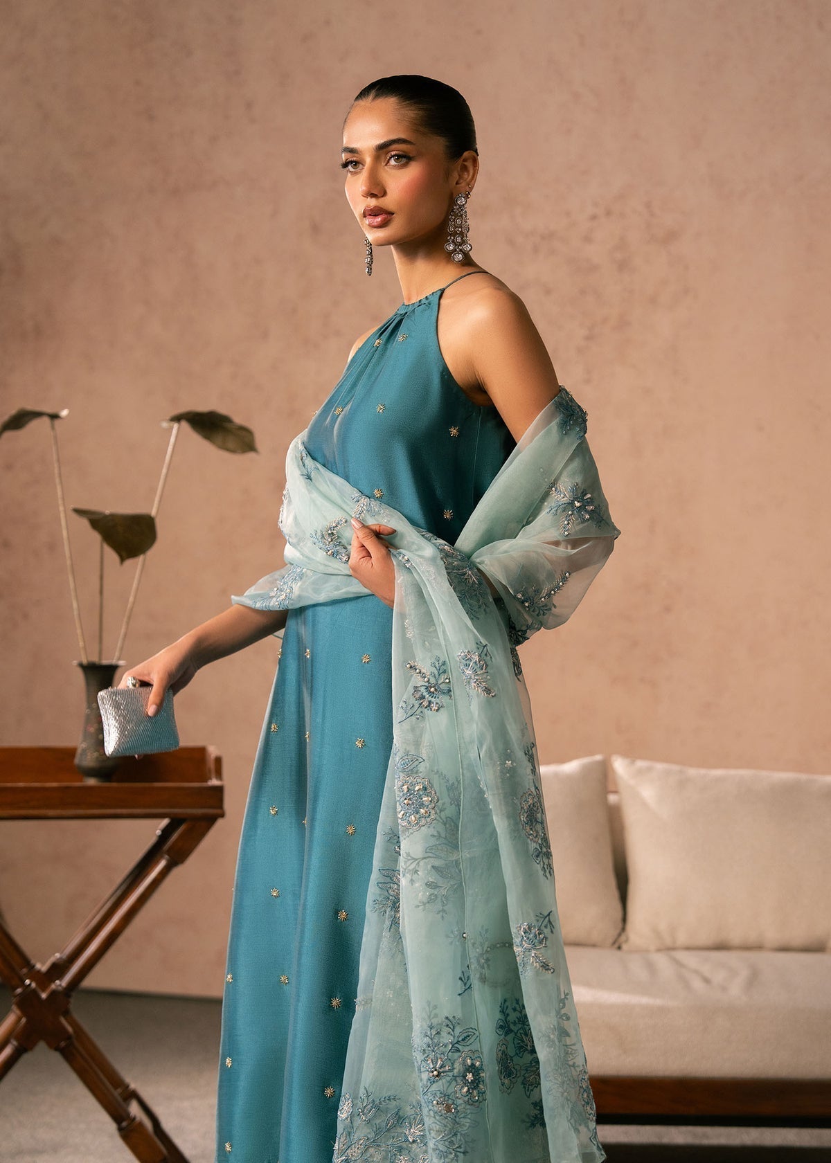 Zenia Style — Mairaz Teal Blue Three-Piece Suit