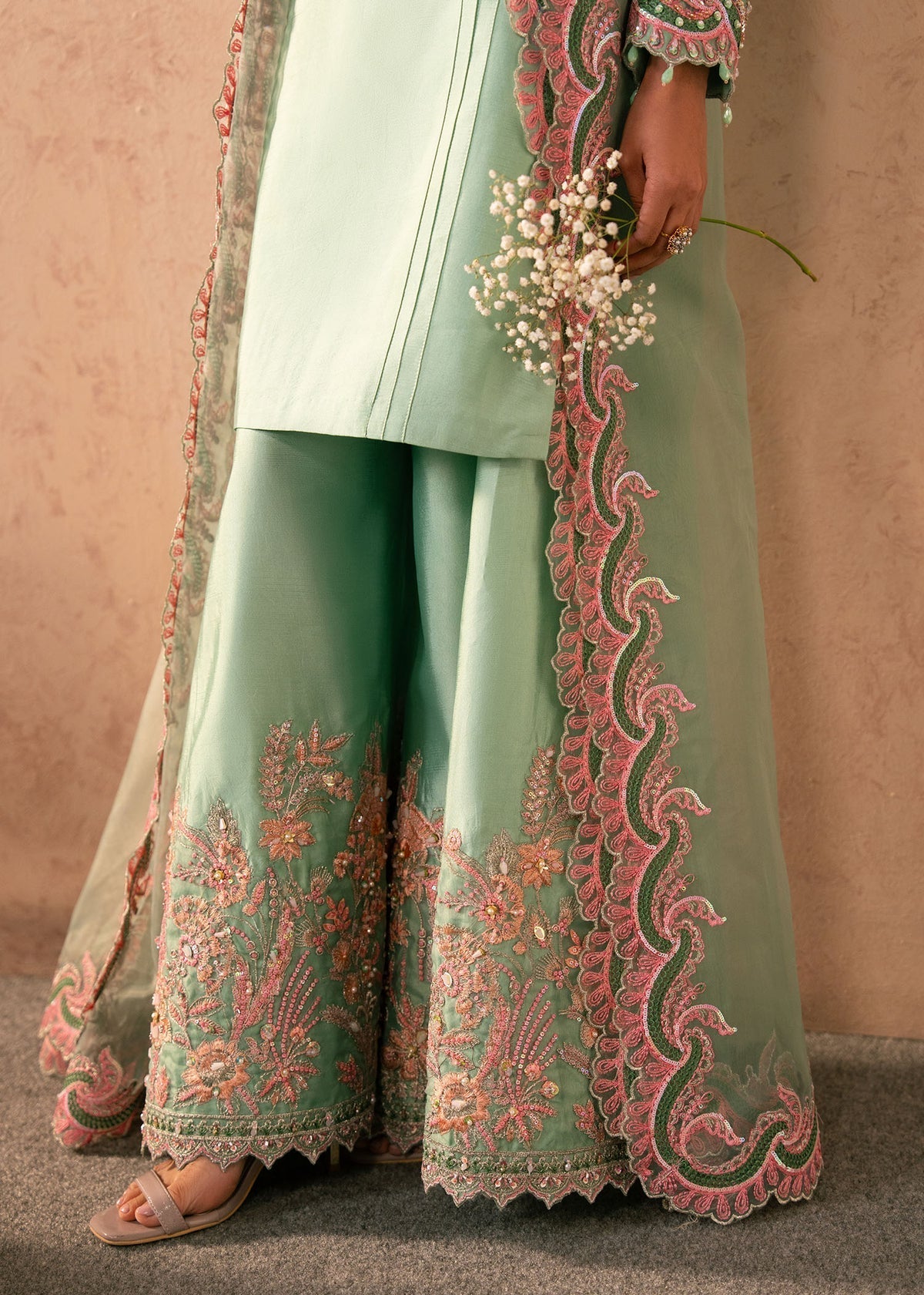 Reeya Style — Mairaz Mint Green Three-Piece Suit