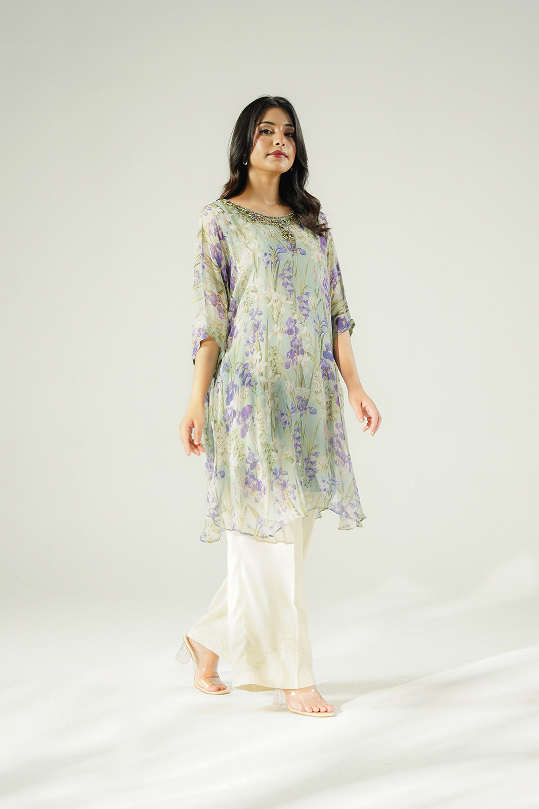 1 Piece Chiffon Printed Kaftan (FS0161)