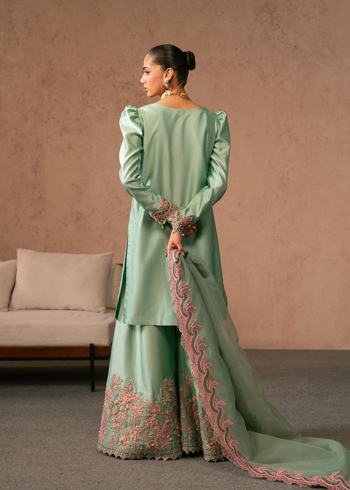 Reeya Style — Mairaz Mint Green Three-Piece Suit