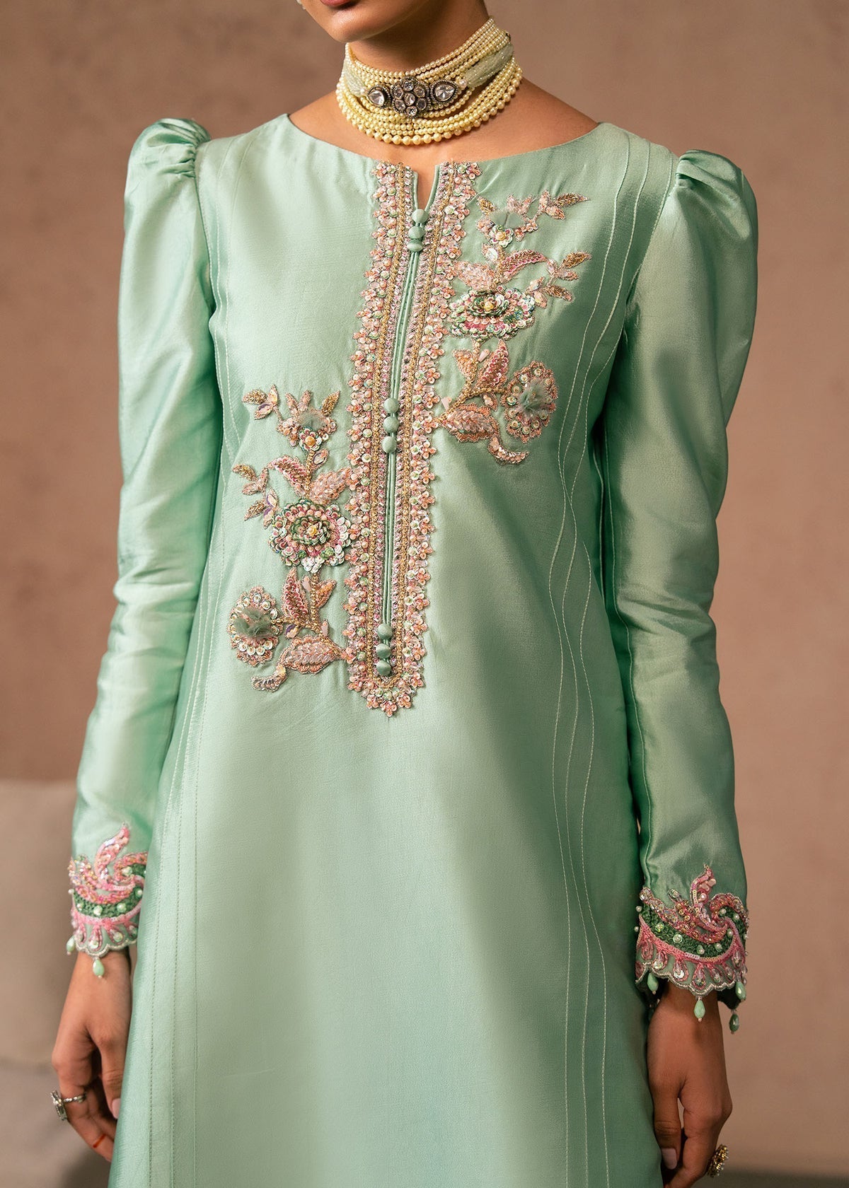 Reeya Style — Mairaz Mint Green Three-Piece Suit