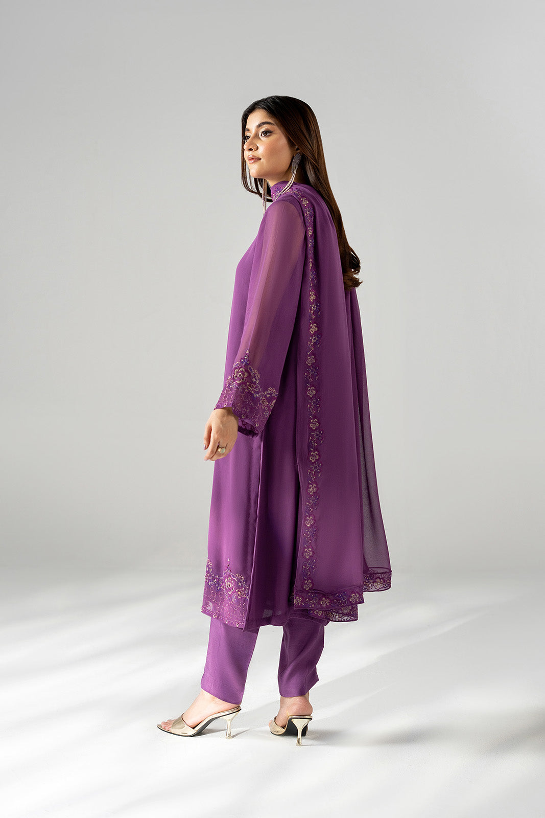 3 Piece Chiffon Embroidered Suit (FS0199)