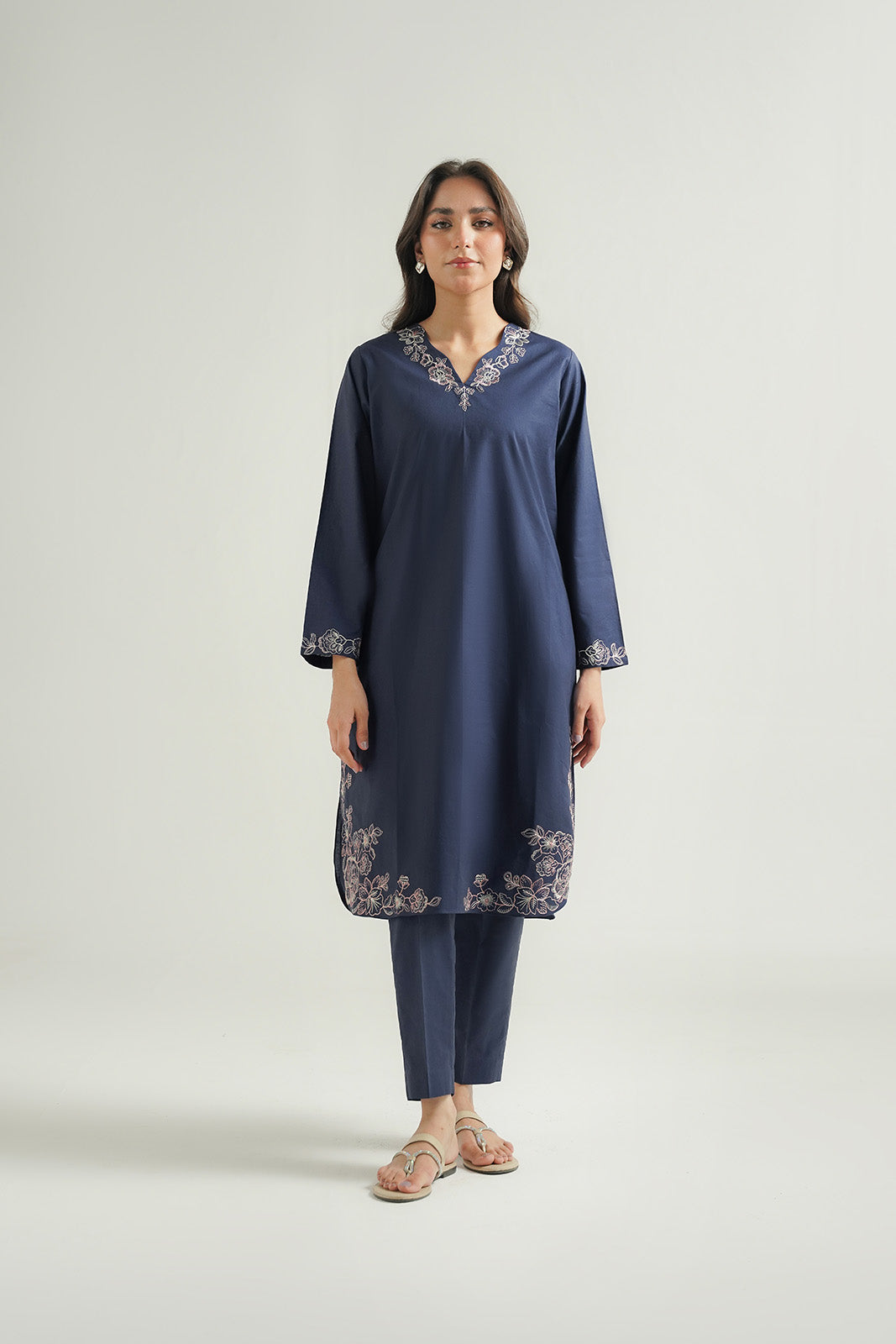 2 Piece Cambric Embroidered Suit (CP0479)