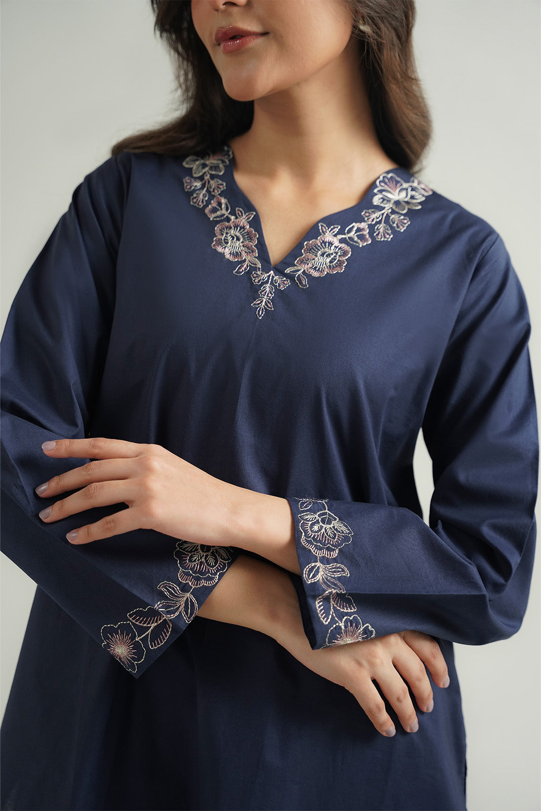 2 Piece Cambric Embroidered Suit (CP0479)