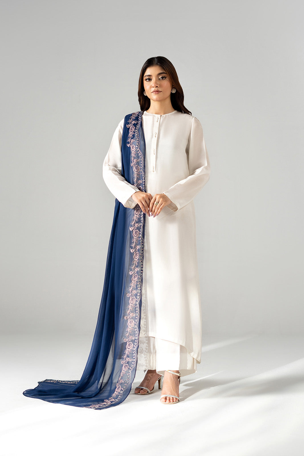 1 Piece Chiffon Embroidered Dupatta (FD0130)