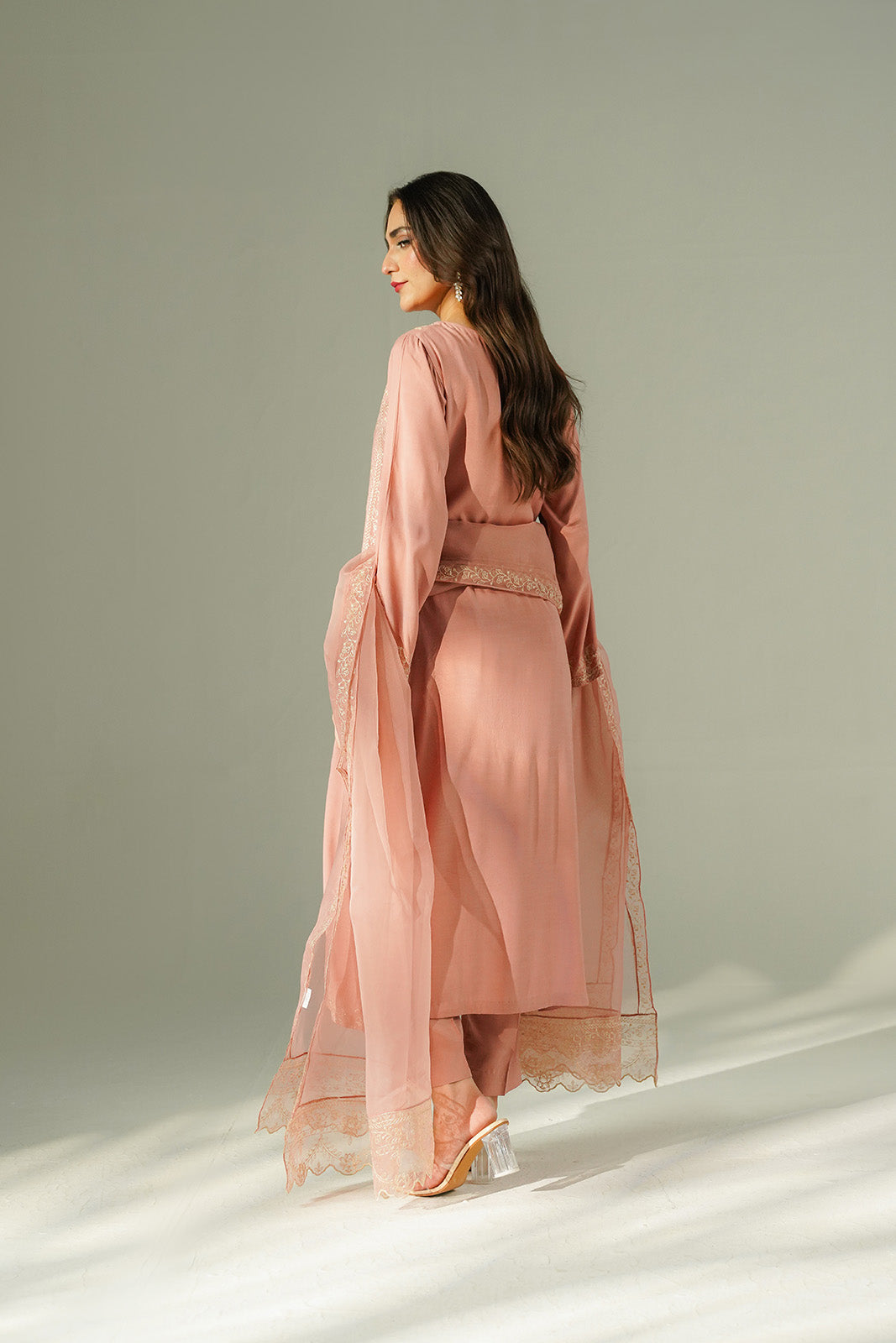 3 Piece Raw Silk Embroidered Suit (FS0187)