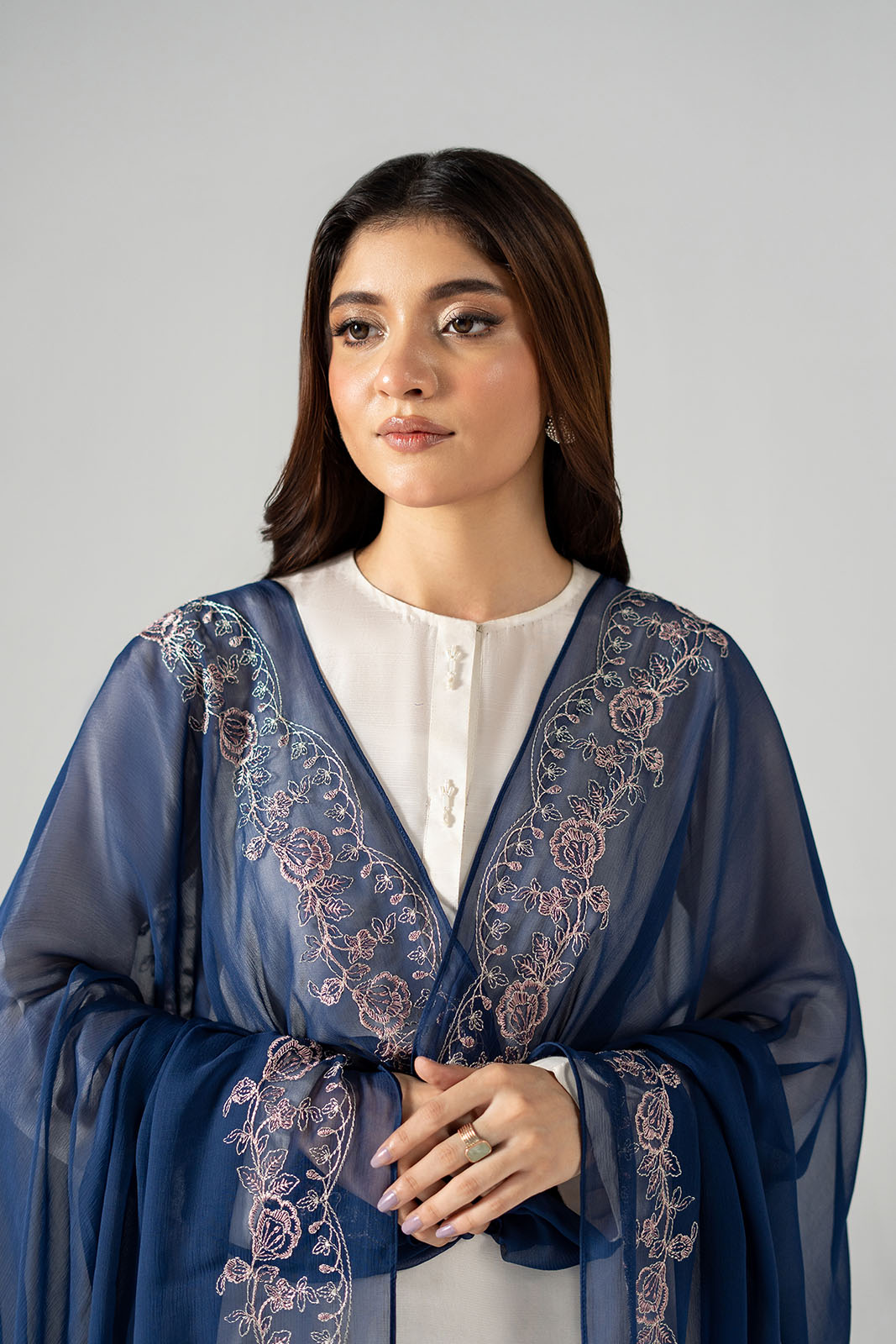 1 Piece Chiffon Embroidered Dupatta (FD0130)