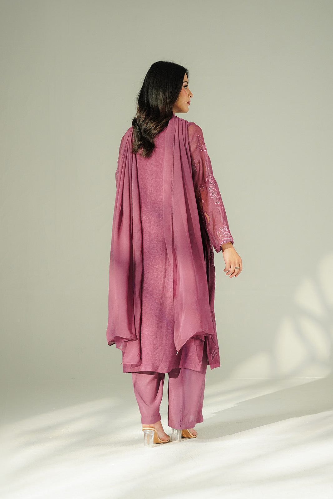 3 Piece Khadi Net Embroidered (FL0210)