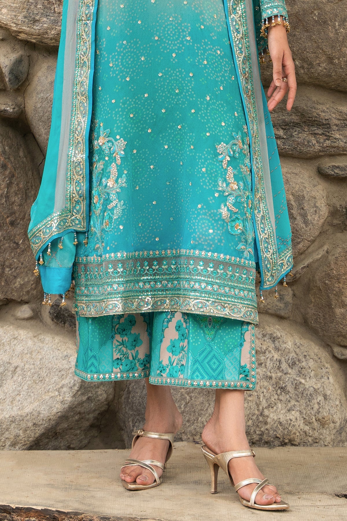 3-PC Unstitched Embroidered Chiffon Collection VSLW6-17