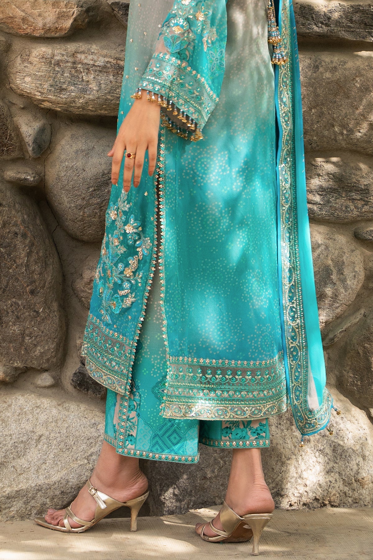 3-PC Unstitched Embroidered Chiffon Collection VSLW6-17
