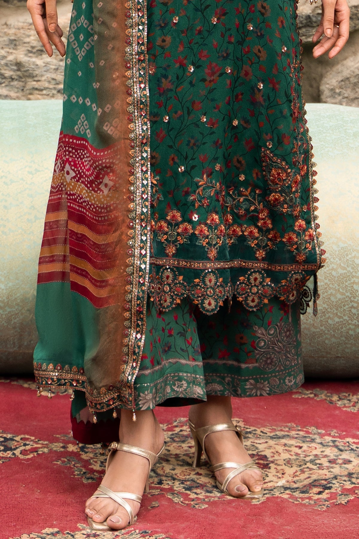 3-PC Unstitched Embroidered Chiffon Collection VSLW6-18