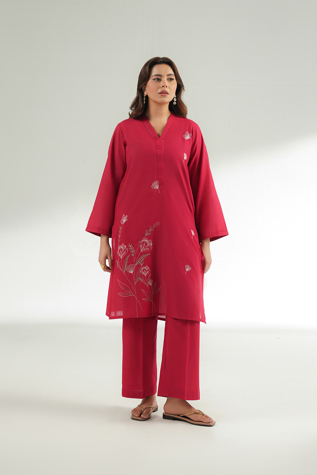 2 Piece Cotton Rip Stop Embroidered Suit (CS0566)