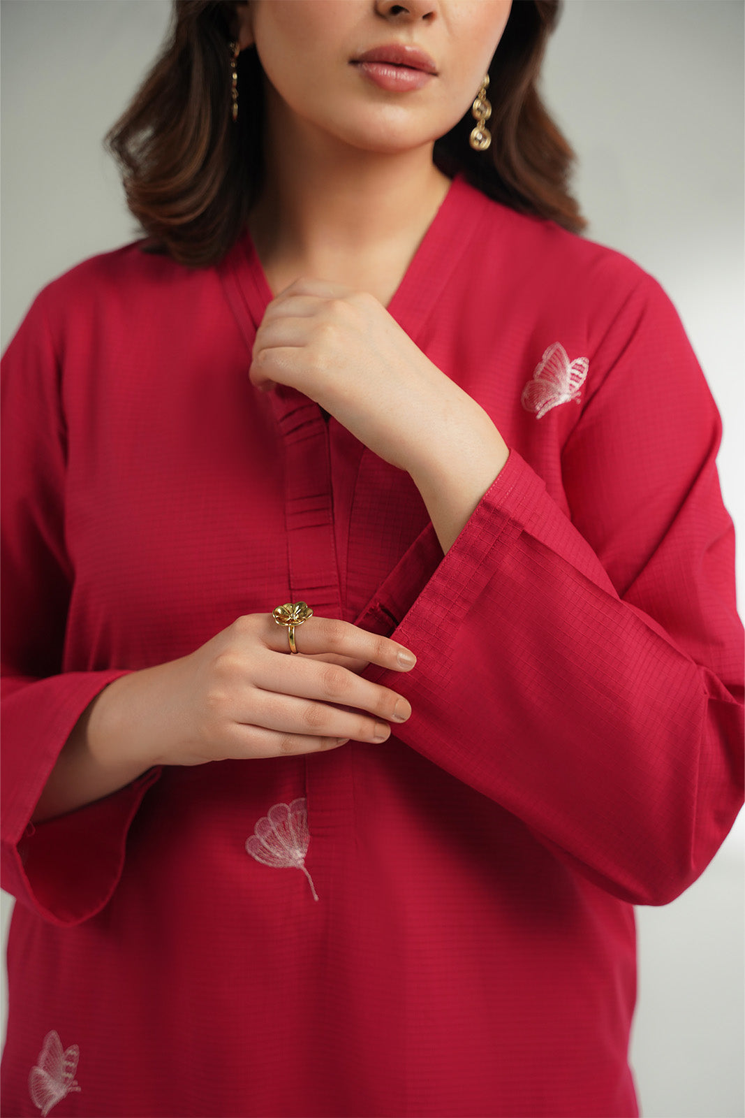2 Piece Cotton Rip Stop Embroidered Suit (CS0566)