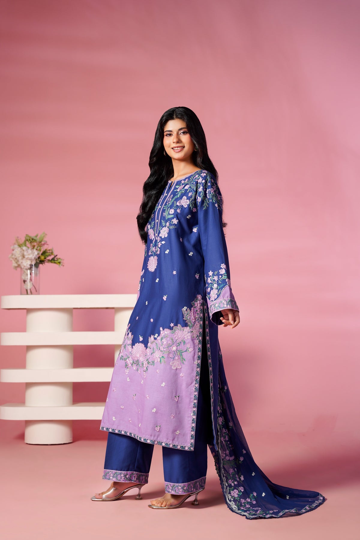 Aneelas Lawn Emb 3pc Chiffon Duppata [LUX-26-109] [Dispatch Time 2 Months]