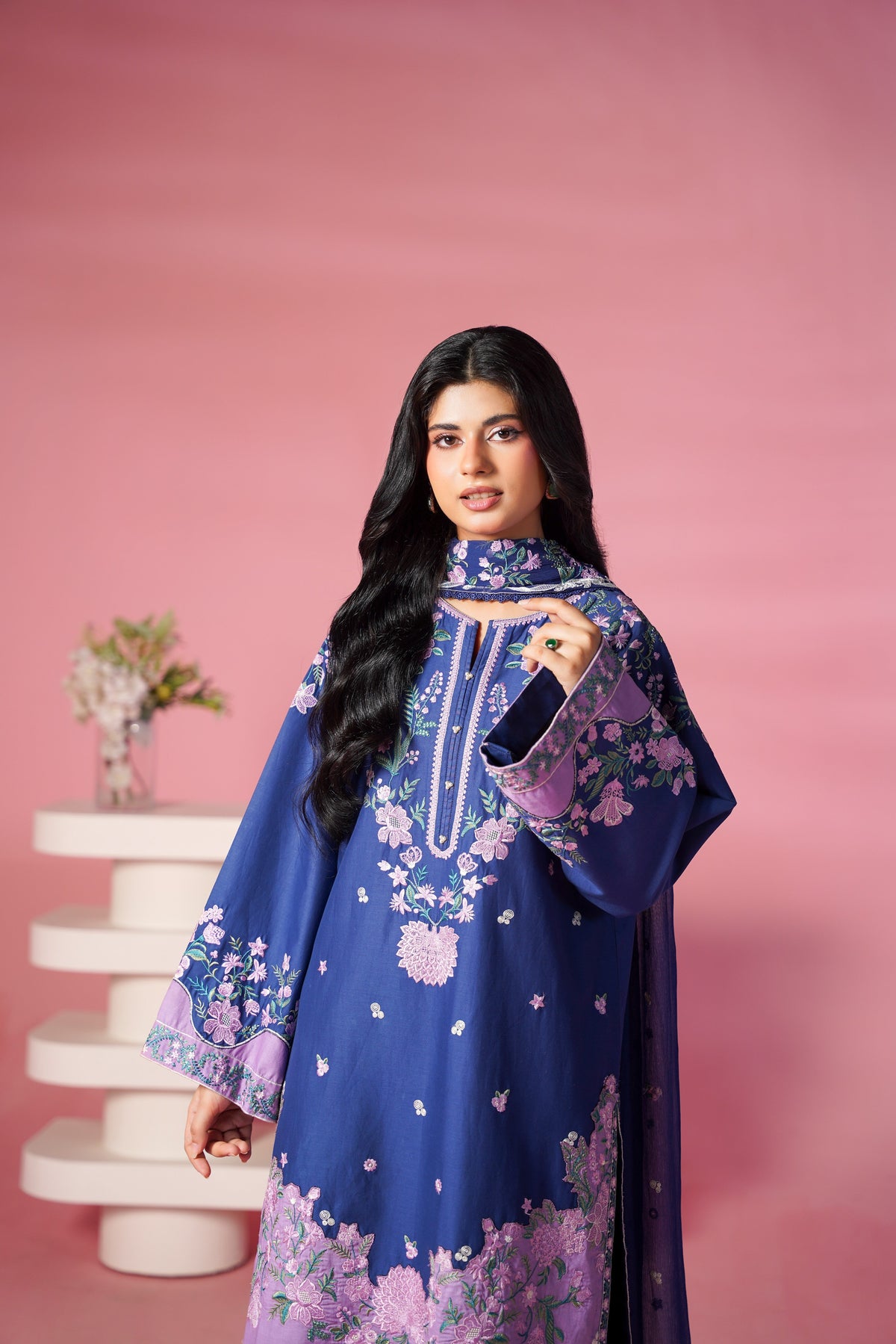 Aneelas Lawn Emb 3pc Chiffon Duppata [LUX-26-109] [Dispatch Time 2 Months]