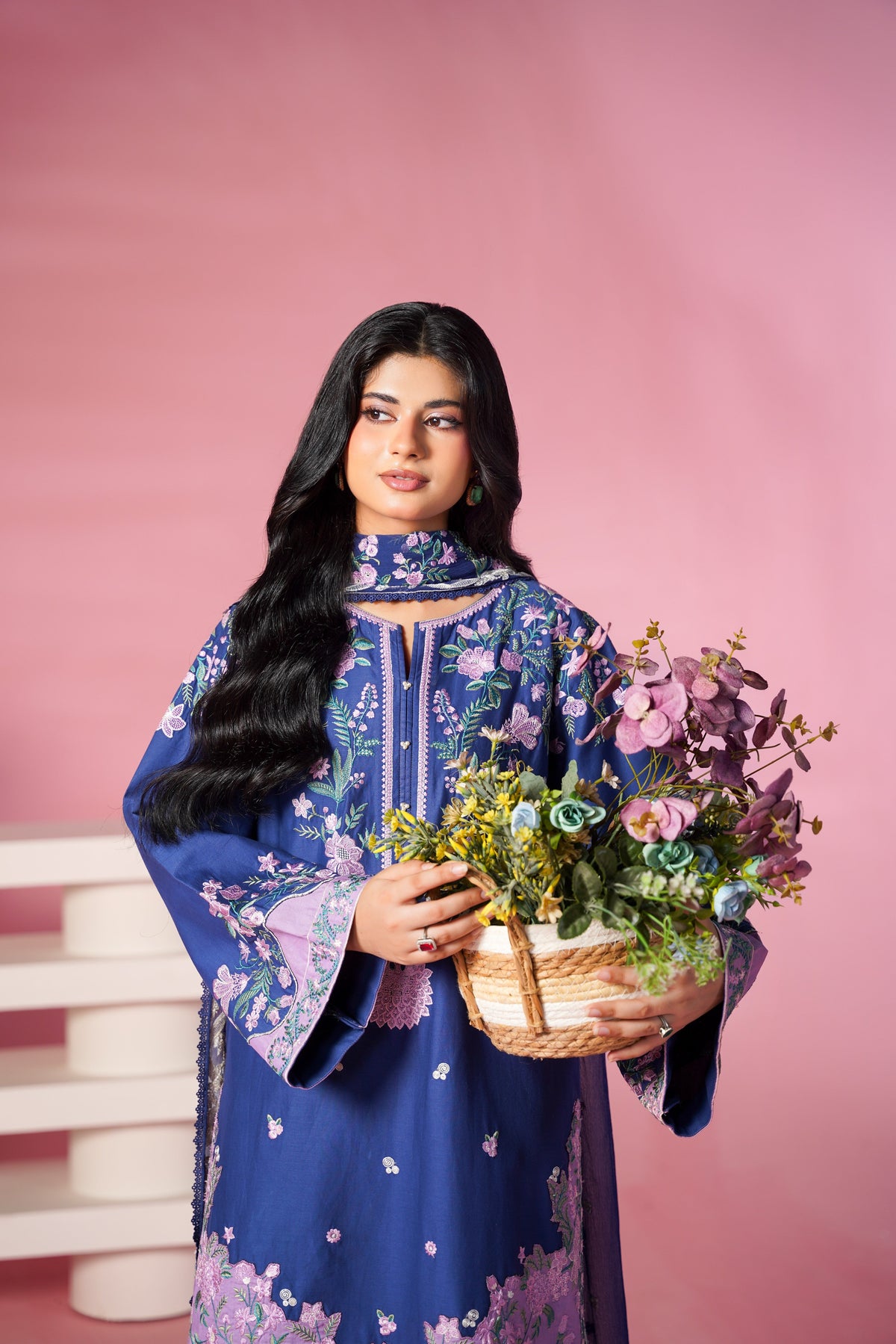 Aneelas Lawn Emb 3pc Chiffon Duppata [LUX-26-109] [Dispatch Time 2 Months]