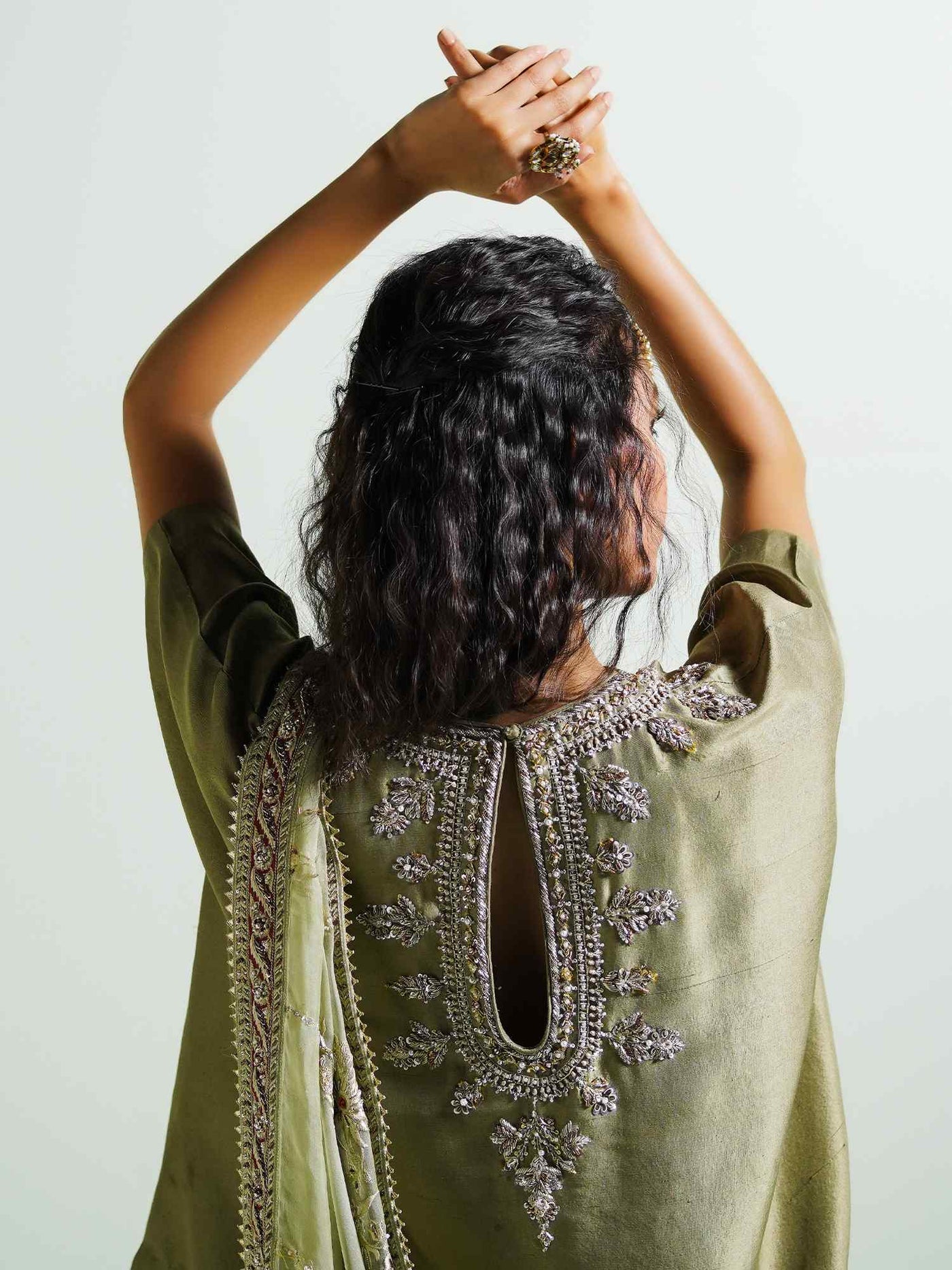 Band Gala, Draped Dupatta & Pants