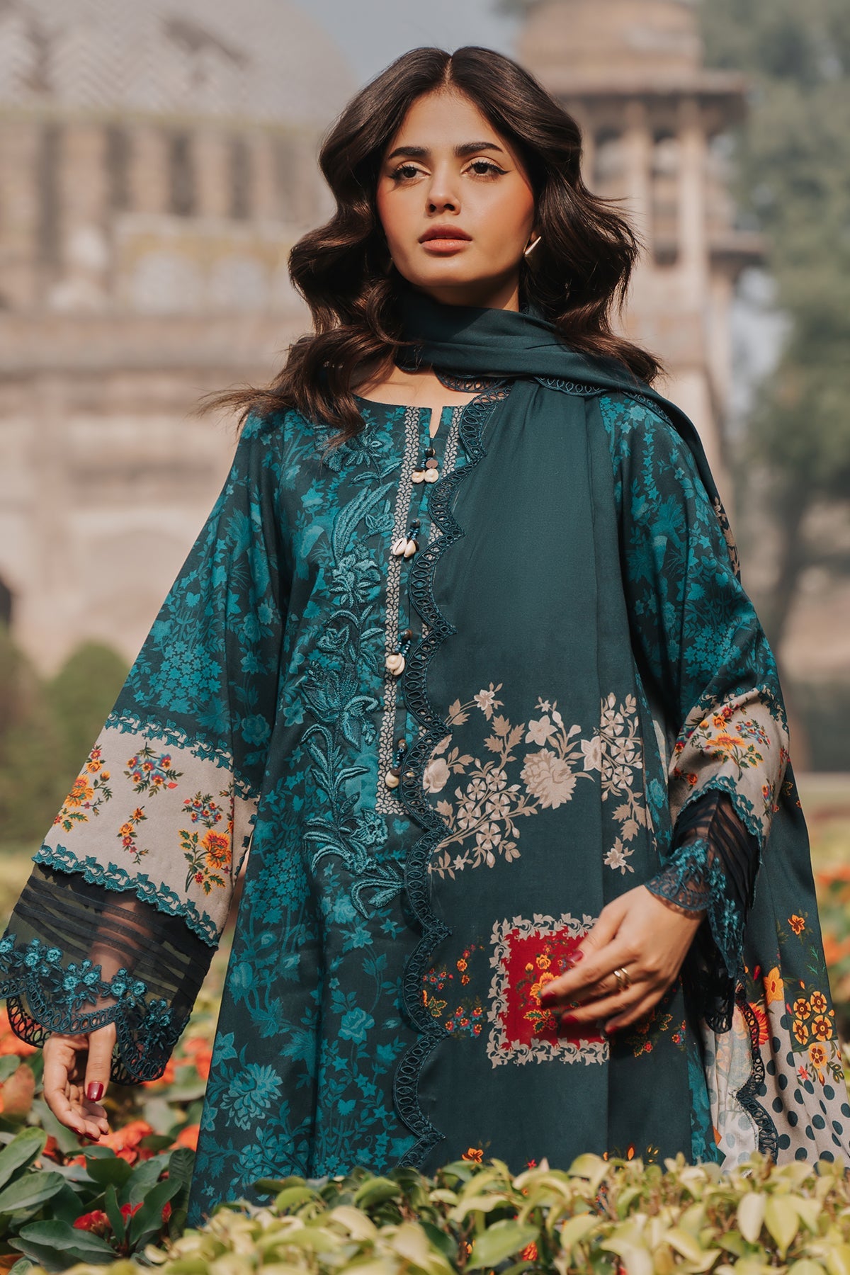 3-pc Unstitched Embroidered Printed Staple DSCW5-19