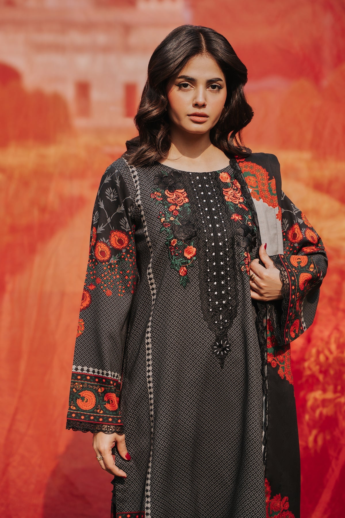 3-pc Unstitched Embroidered Staple DSCW5-11