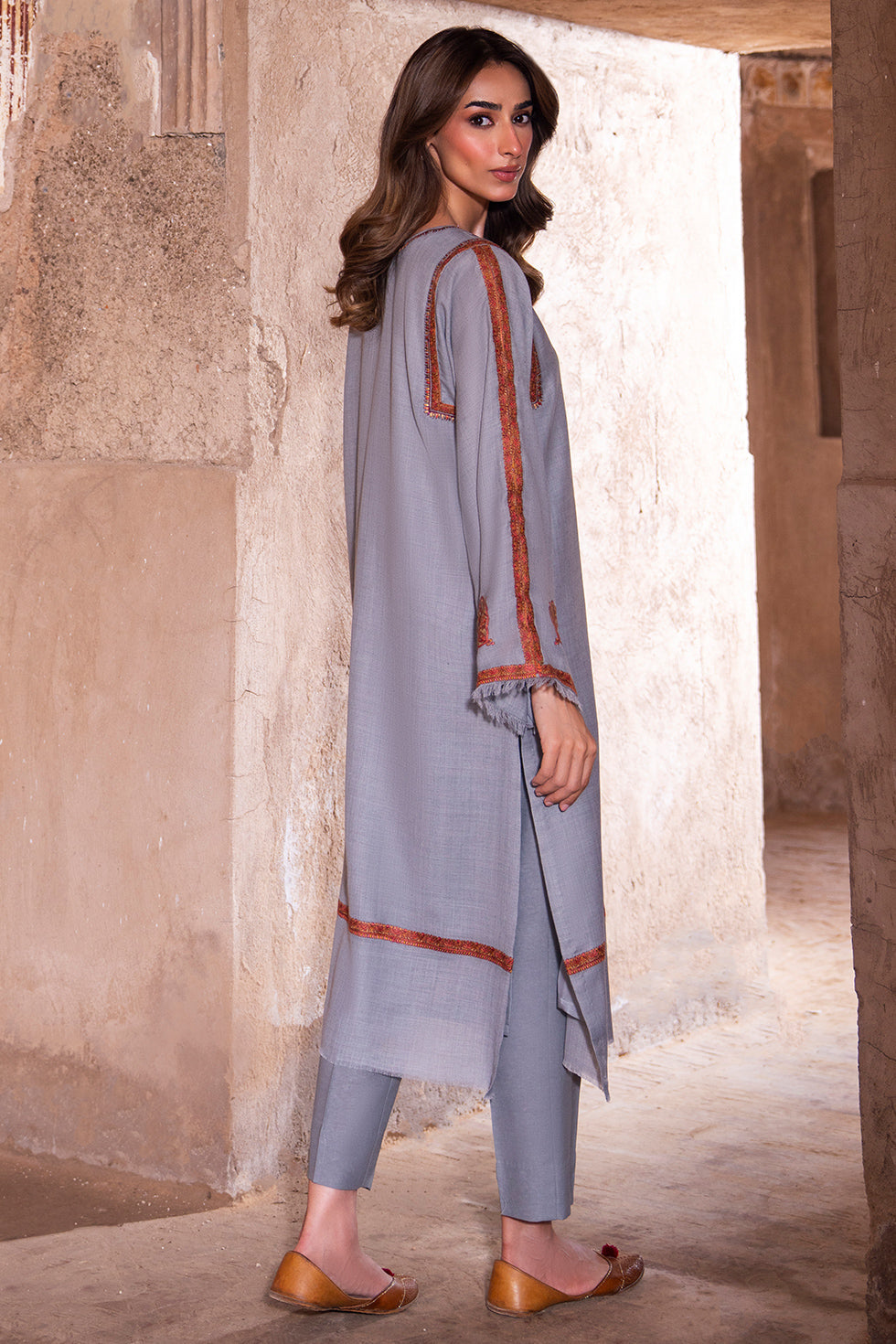 3 Piece Embroidered Organza Suit
