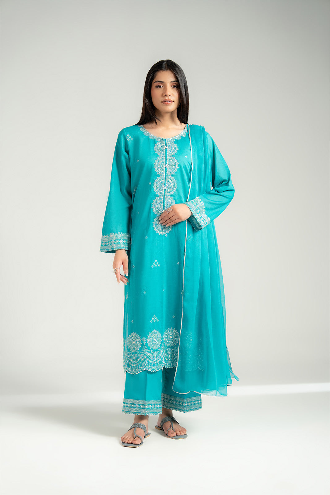 3 Piece Lawn Embroidered Suit (CS0523)