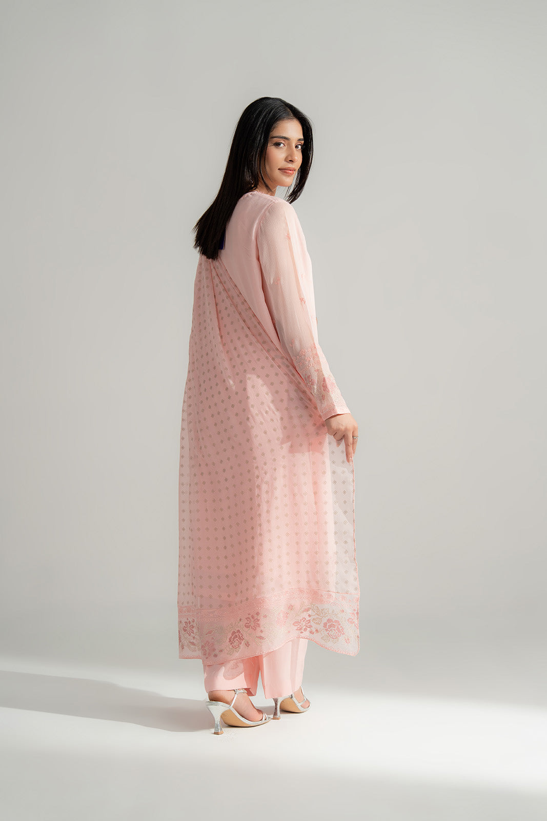 3 Piece Chiffon Embroidered Suit (FL0166)