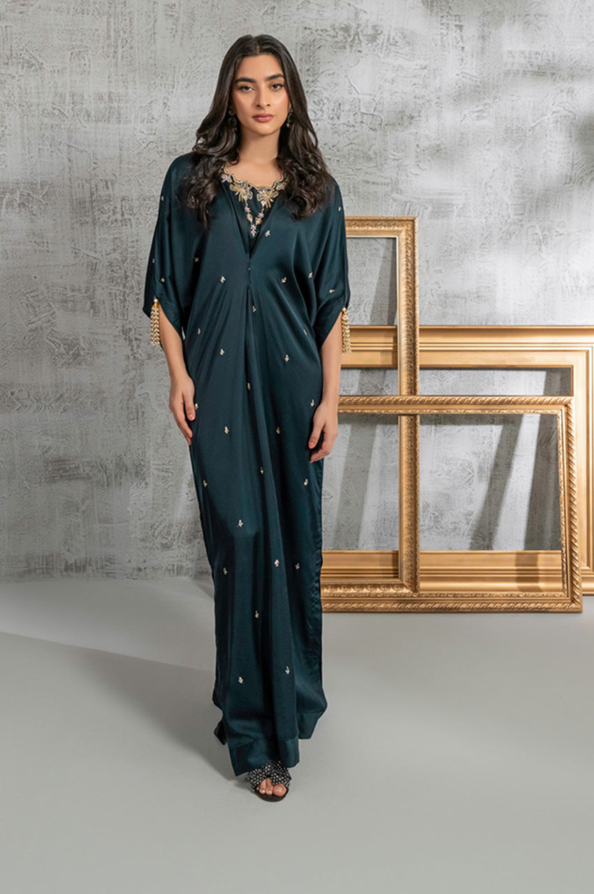 Teal Solid Kaftan