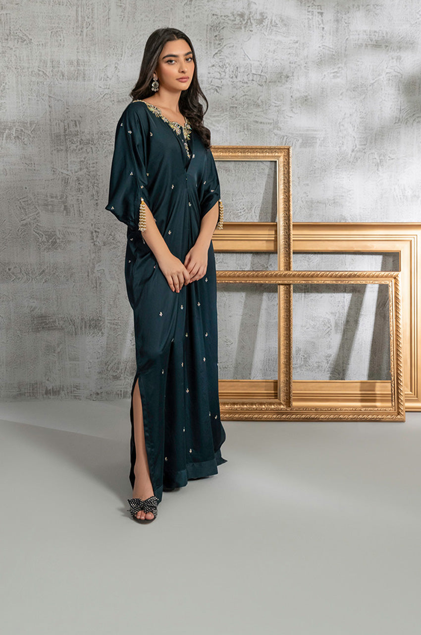 Teal Solid Kaftan