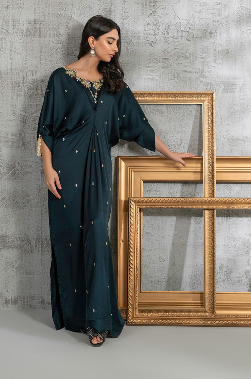 Teal Solid Kaftan