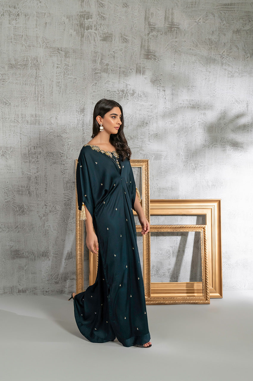 Teal Solid Kaftan