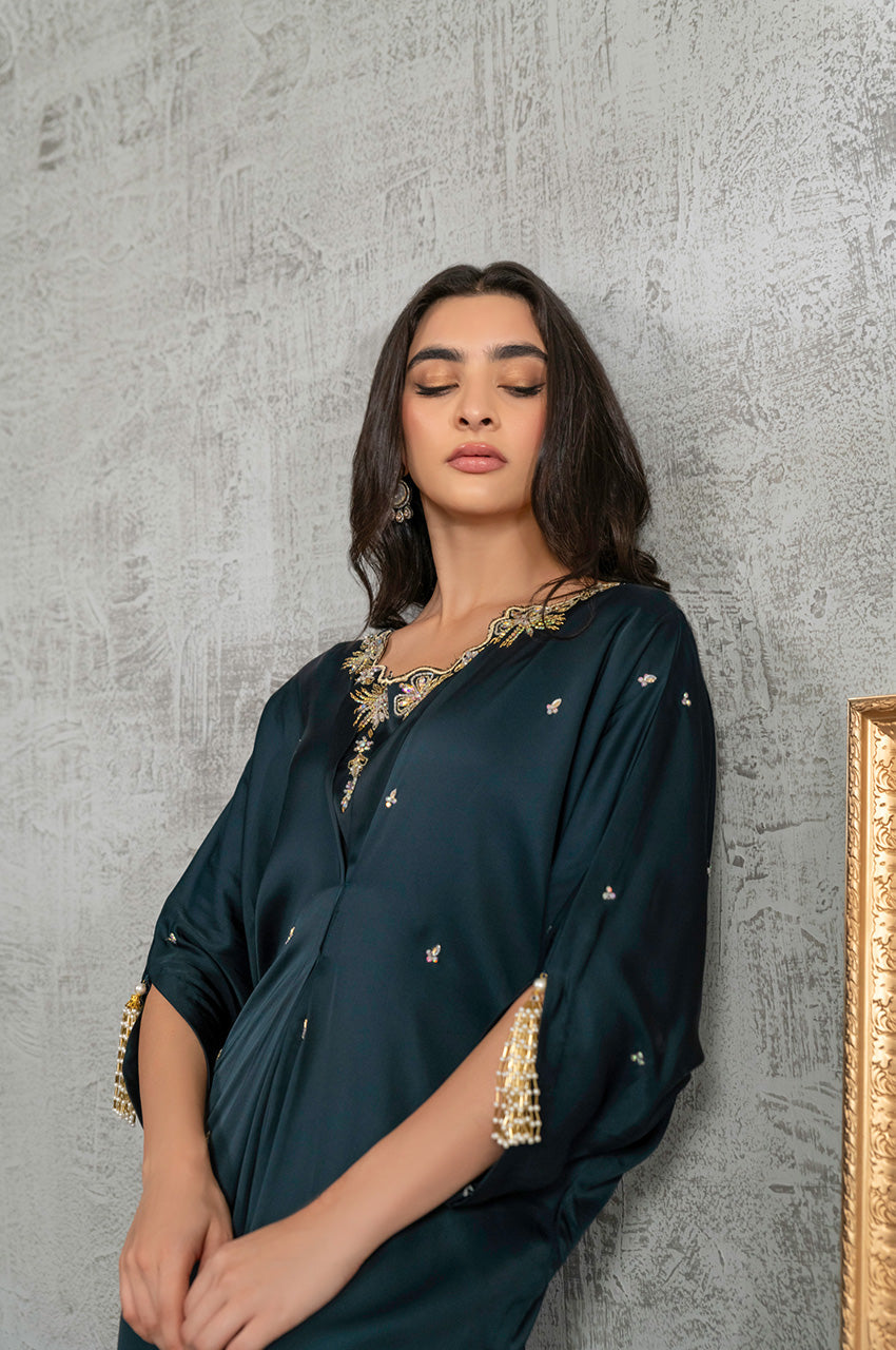 Teal Solid Kaftan