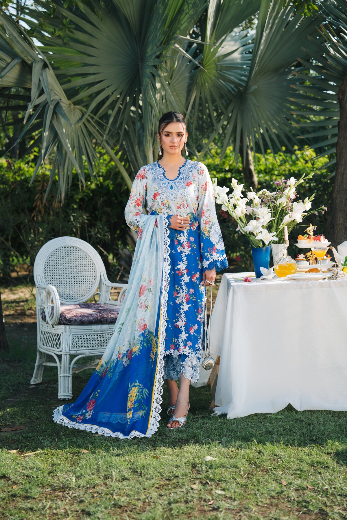 Aneelas Emb Printed Lawn 3pc With Printed Chiffon Duppata [SPR-26-39] [Dispatch Time 2 Month]