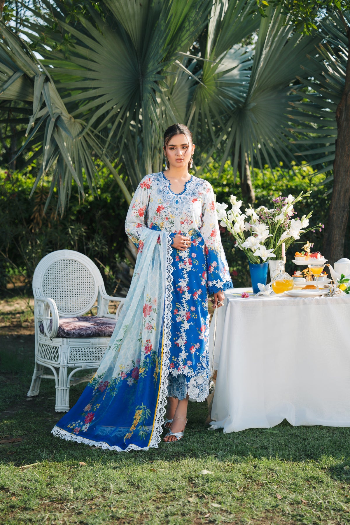 Aneelas Emb Printed Lawn 3pc With Printed Chiffon Duppata [SPR-26-39] [Dispatch Time 2 Month]