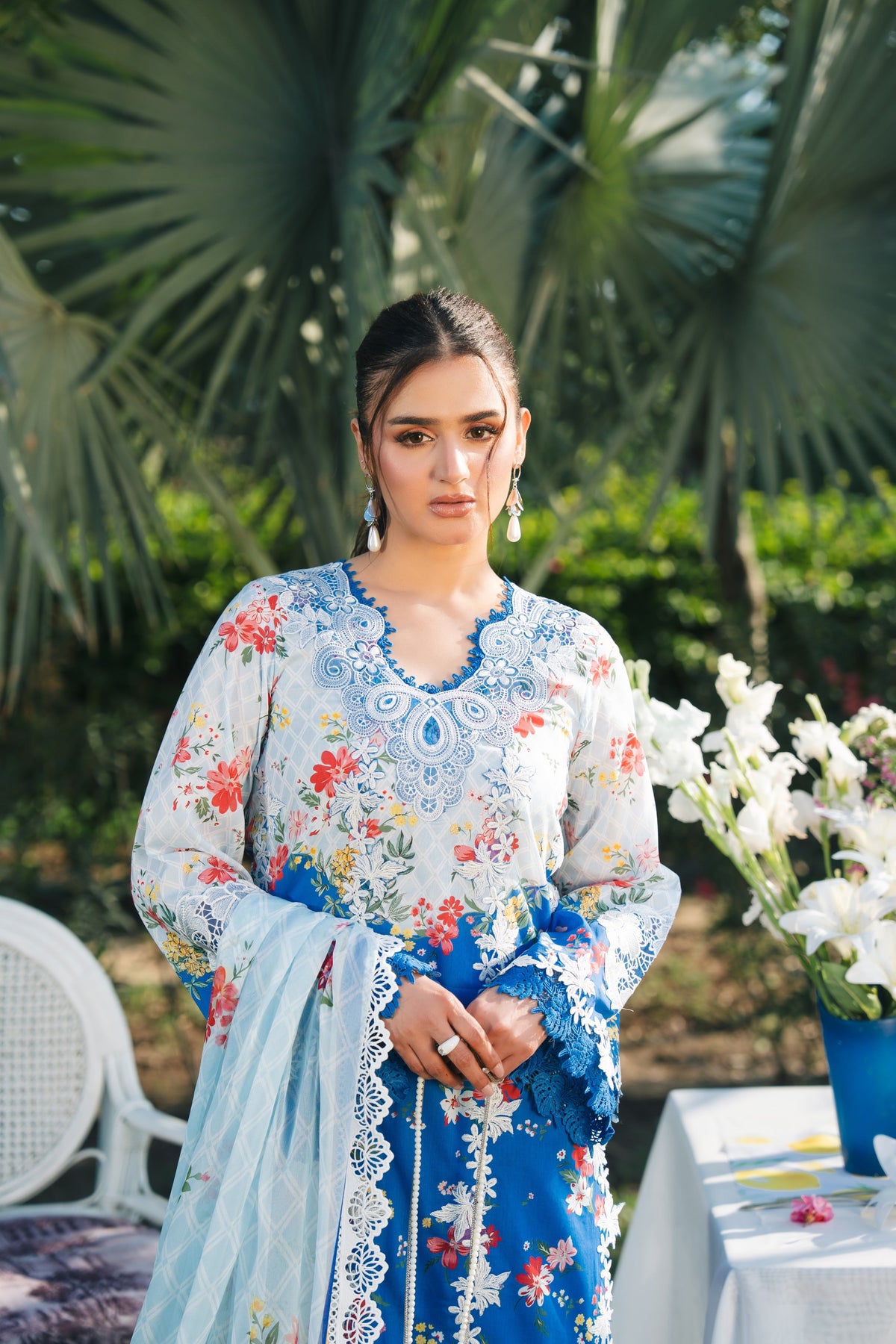 Aneelas Emb Printed Lawn 3pc With Printed Chiffon Duppata [SPR-26-39] [Dispatch Time 2 Month]