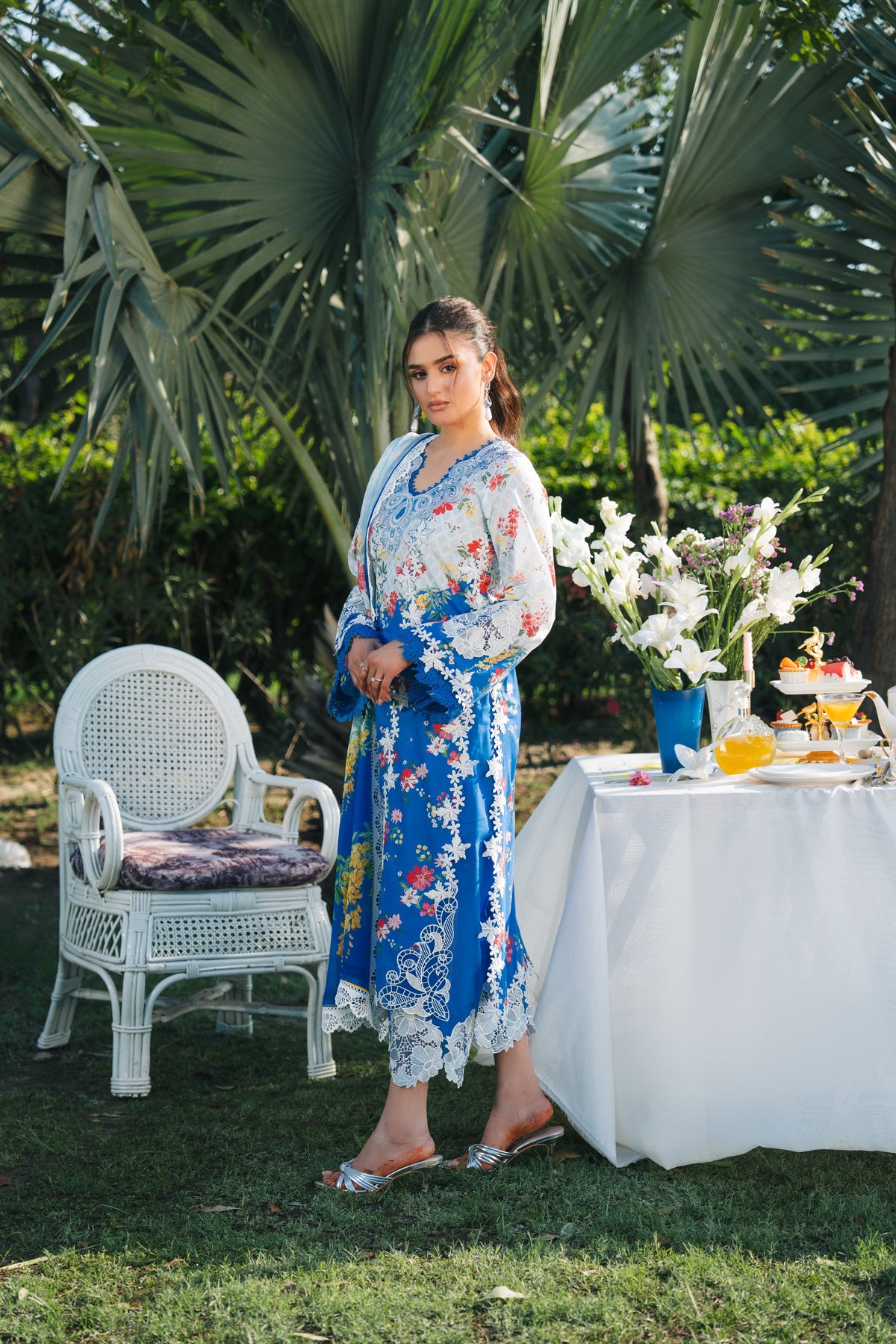 Aneelas Emb Printed Lawn 3pc With Printed Chiffon Duppata [SPR-26-39] [Dispatch Time 2 Month]