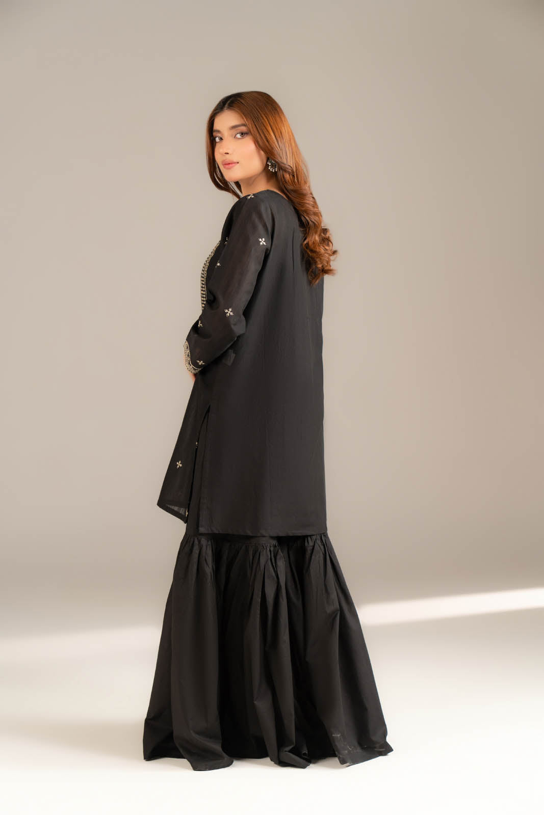 2 Piece Strip Cotton Embroidered Suit (CS0501)