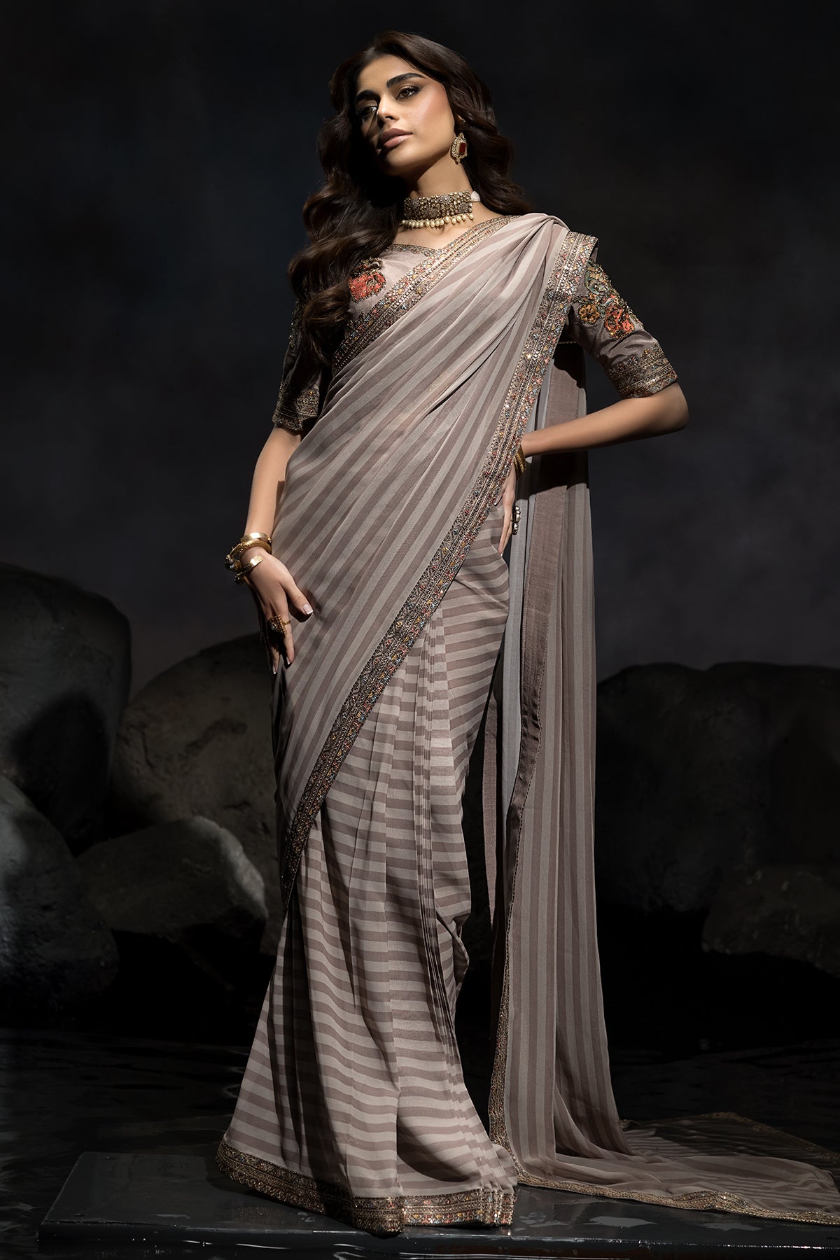 3-PC Unstitched Premium Saree Collection CSS6-06