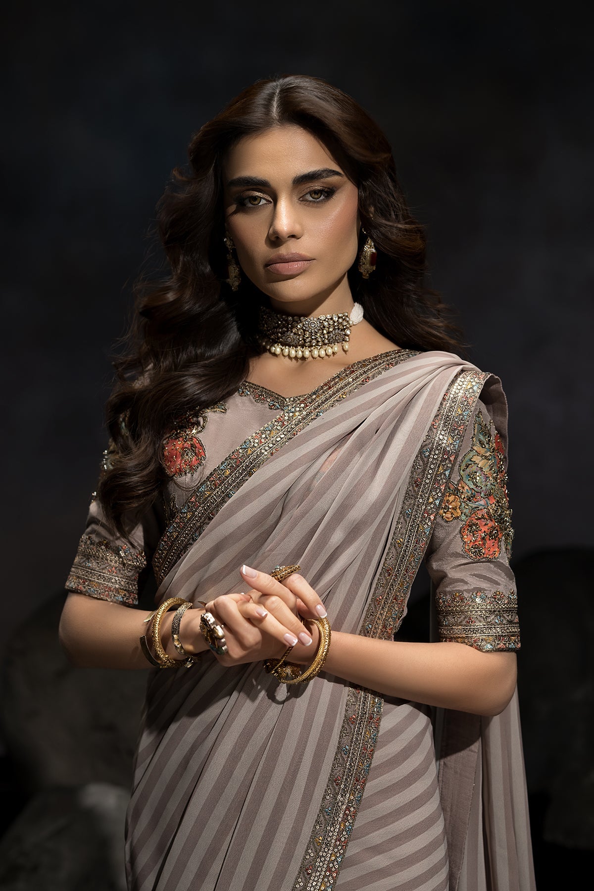 3-PC Unstitched Premium Saree Collection CSS6-06