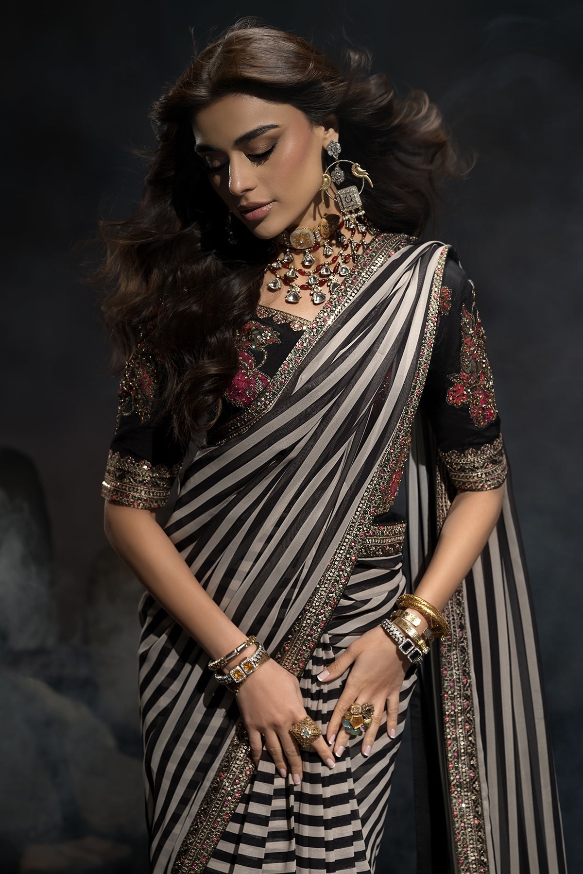 3-PC Unstitched Premium Saree Collection CSS6-01