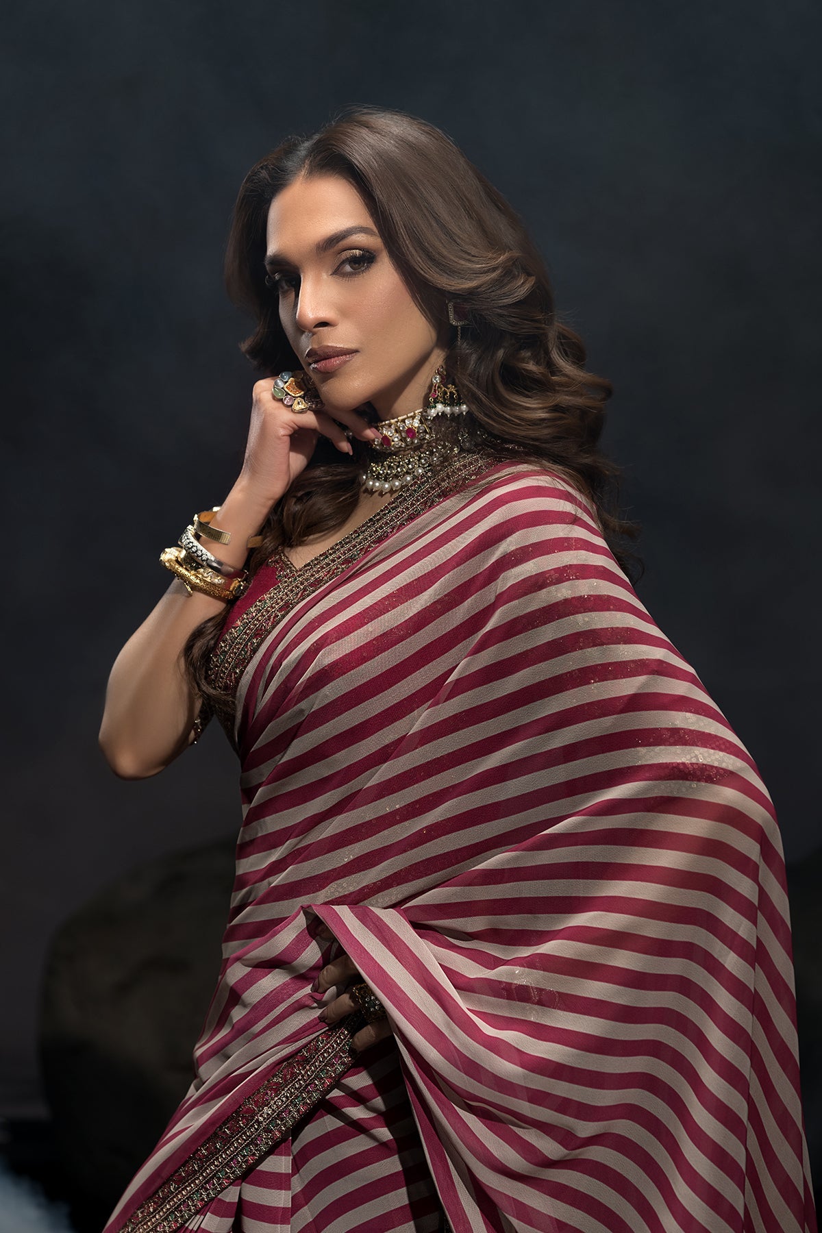 3-PC Unstitched Premium Saree Collection CSS6-05