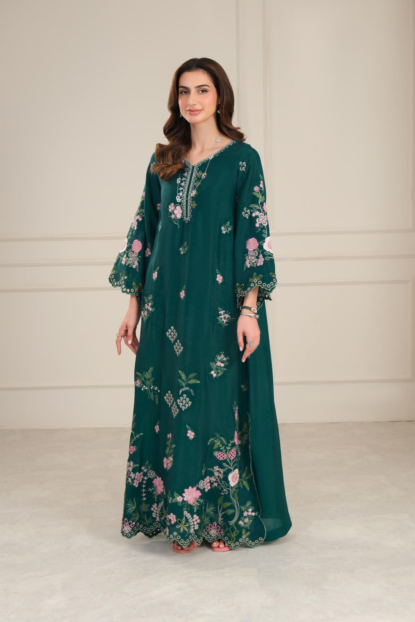 D6 - bottle-green Kaftan